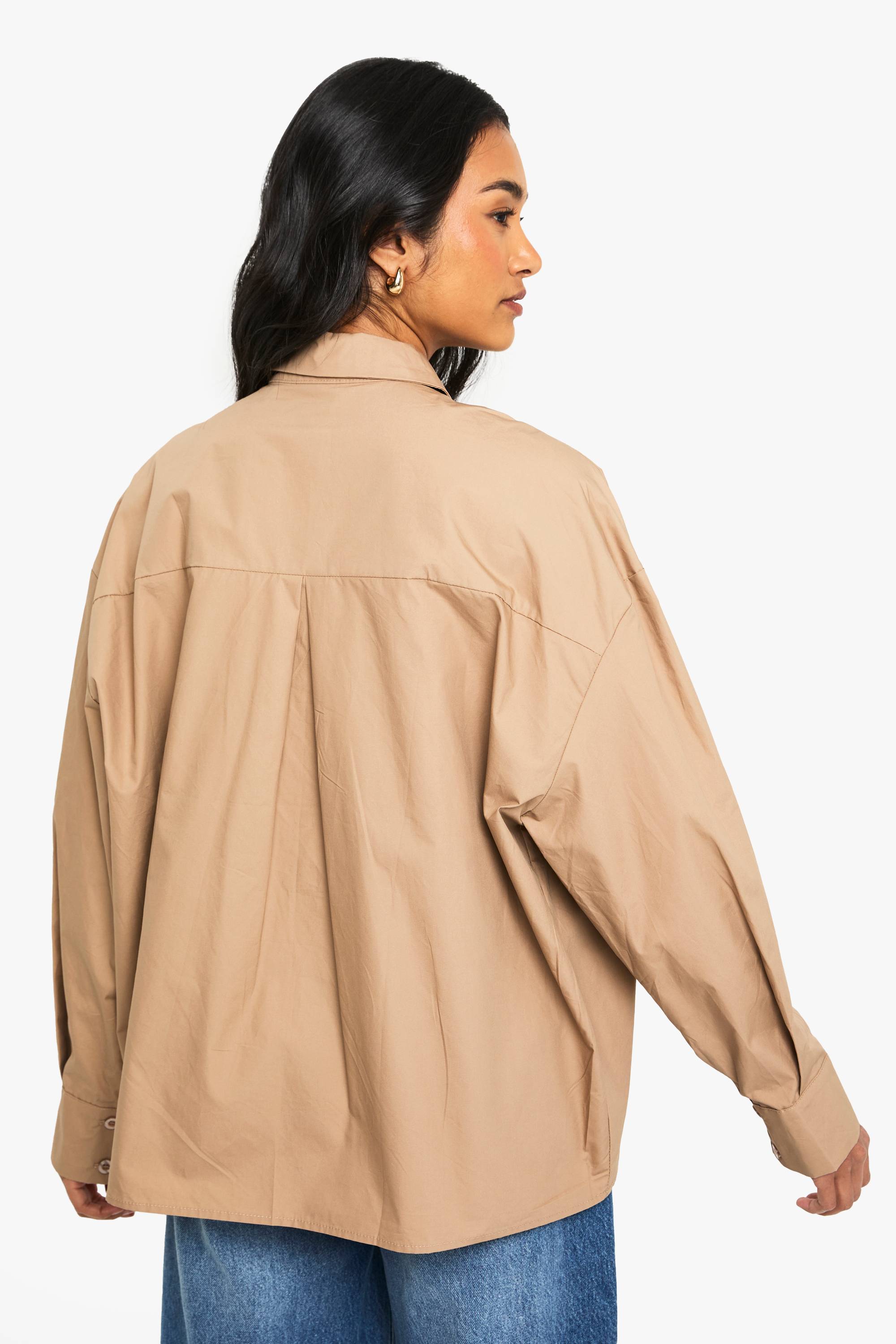 boohoo Chemise oversize en popeline de coton