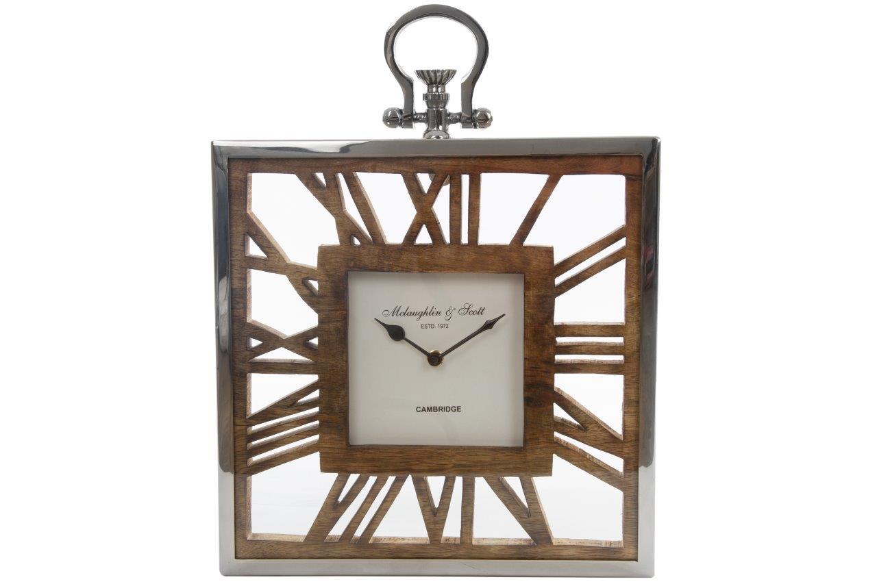 Wand-/Standuhr ARMAN - braun - 40x30 cm