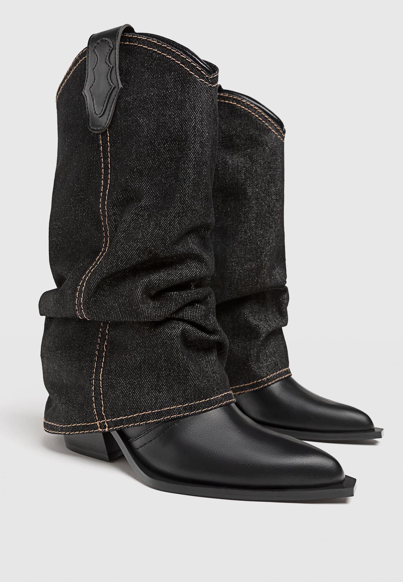 Botas de cowboy de salto alto removíveis