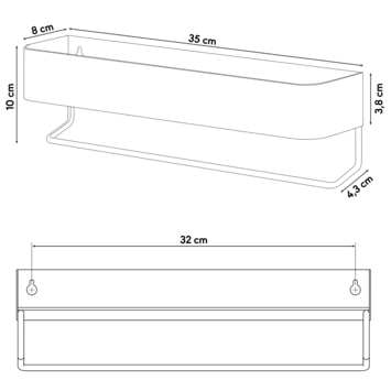 Sealskin Plank- en handdoekhouder Brix Zwart