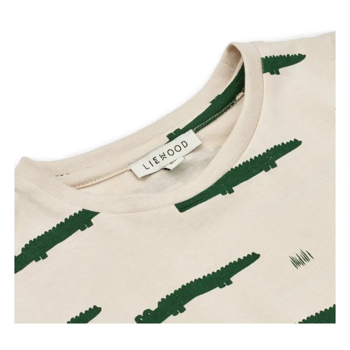 Liewood T-Shirt Coton Bio Crocodiles Apia | Vert