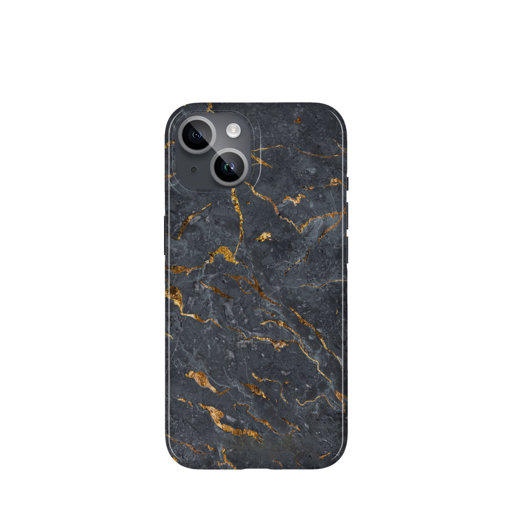 iPhone 14 Kunststoff Hülle Marmor Marble 4 - Schwarz