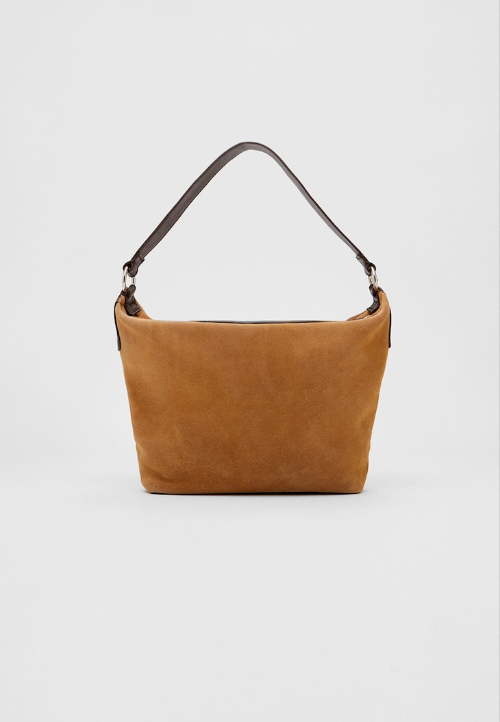 Bolsa meia-lua de camurça