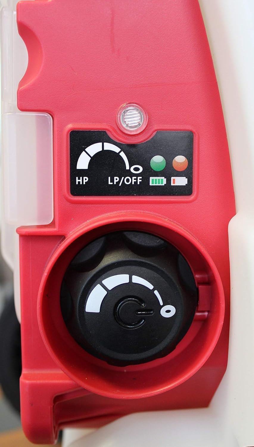 Elektrischer Drucksprüher Pro 28L – Akku Drucksprüher mit 10m Reichweite, 240 L/h Durchfluss, 8m Schlauch – 1 Batterie, Weiß