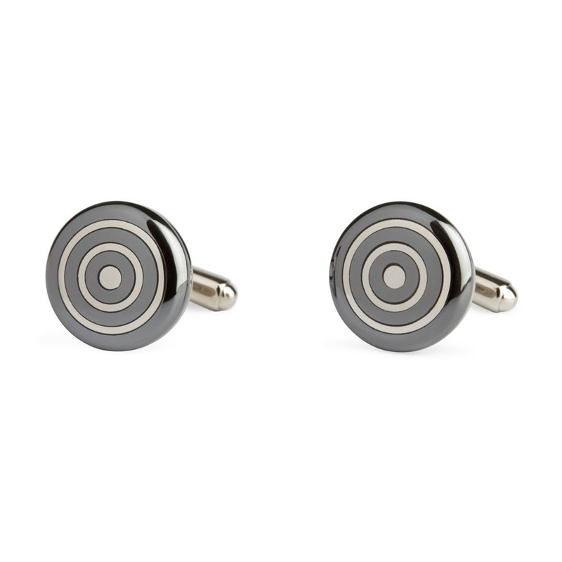 Boutons de manchette, Flat, Round Hematite