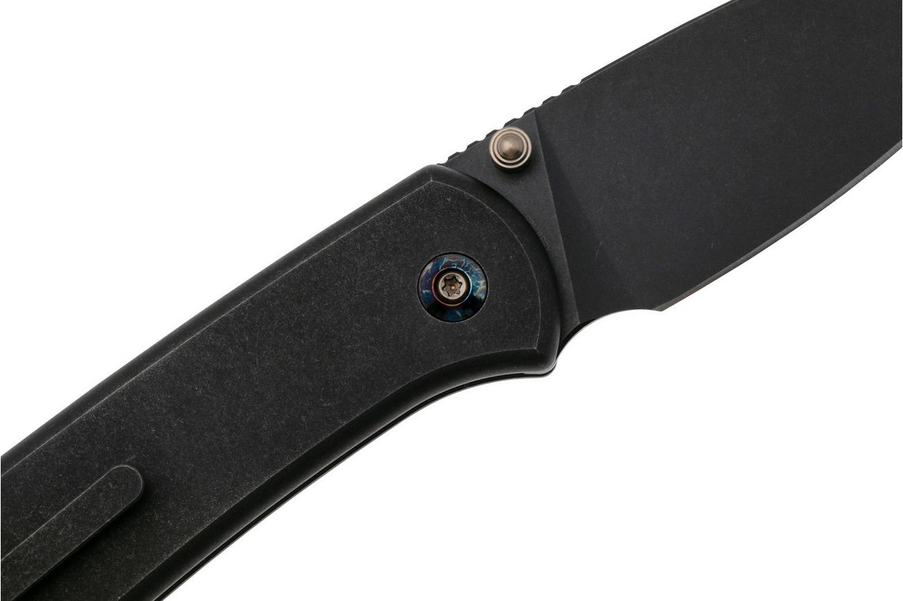 WE Knife Qubit WE22030F-1 Blackwashed CPM 20CV, Black Titanium, zakmes