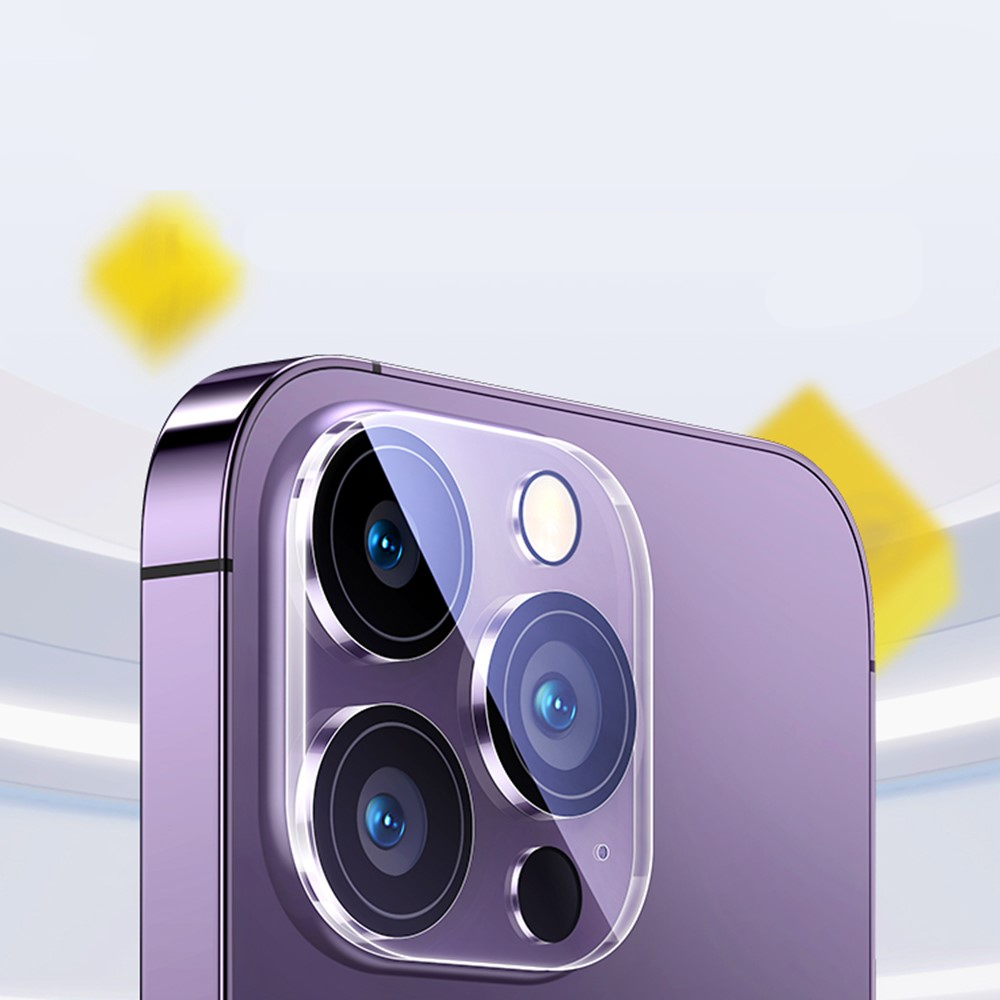 (2er Set) iPhone 15 Pro / iPhone 15 Pro Max Kamera Objektiv Protector Vollschutz Panzer Glas - Transparent