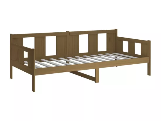 Lit de jour sans matelas marron miel bois pin massif 90x190 cm