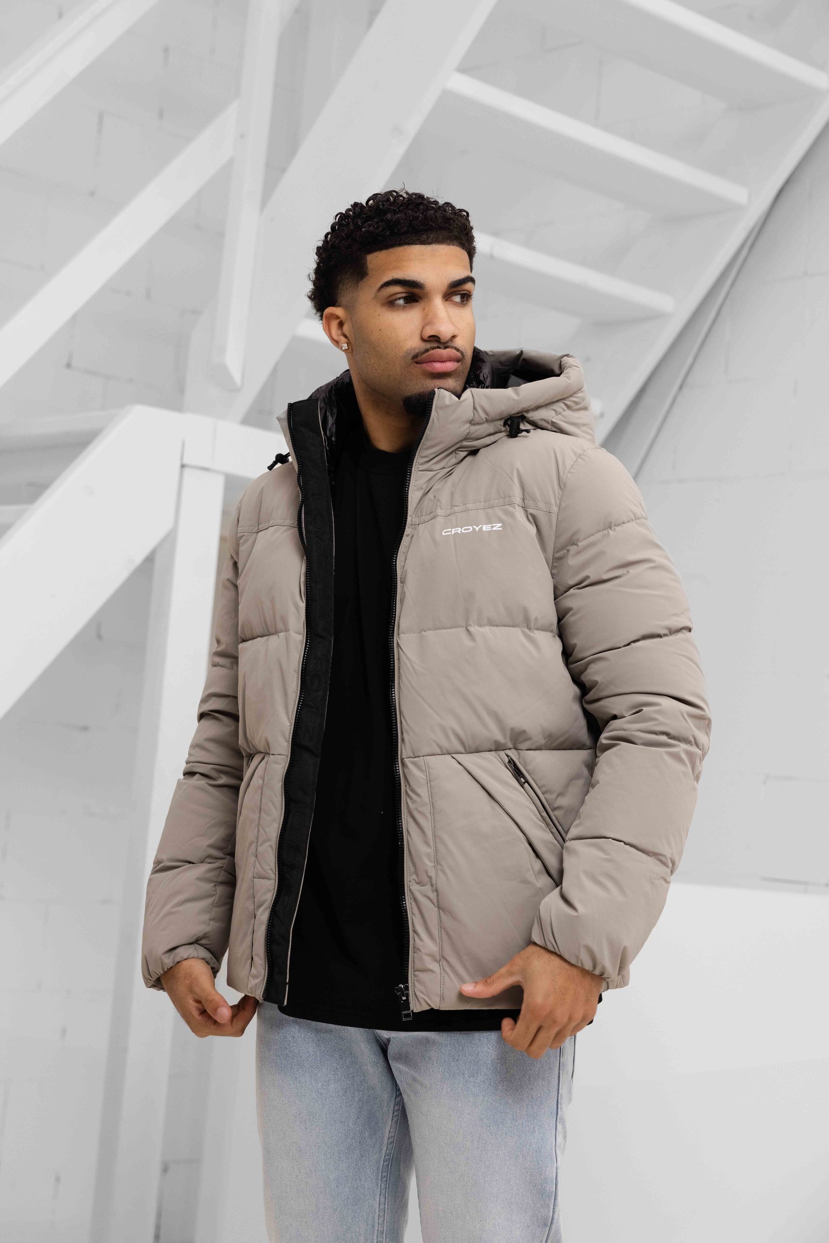 Croyez Down Puffer Jas Heren Lichtbruin