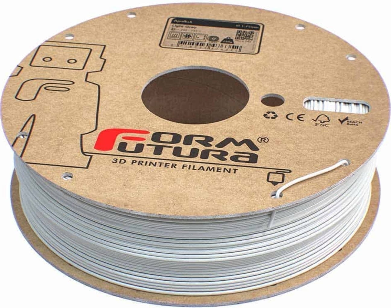 FormFutura  ApolloX™ Light Grey, 1,75 mm / 750 g    High-Performance Filament ASA in Hellgrau