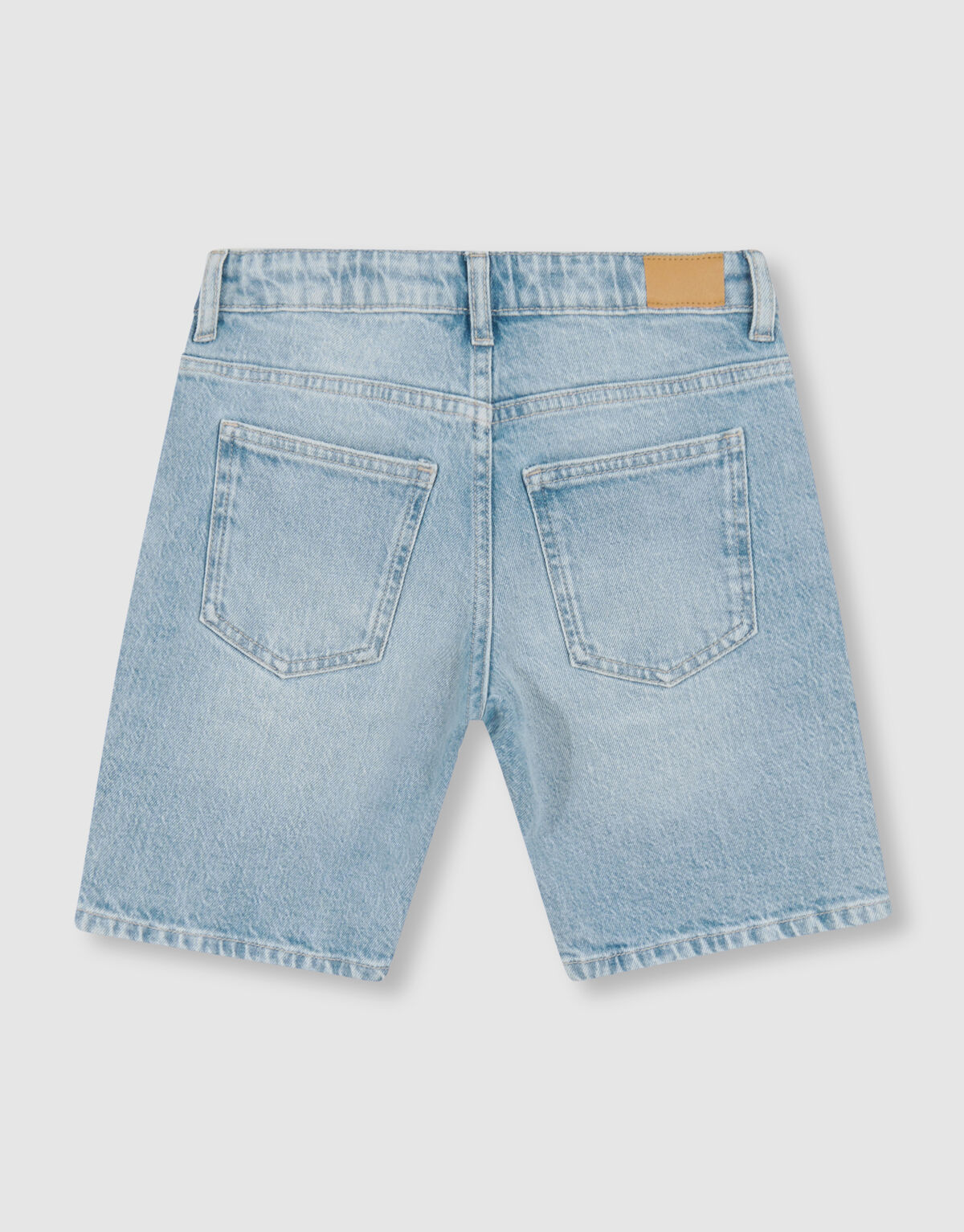 Straight Fit Denim Short Bleached