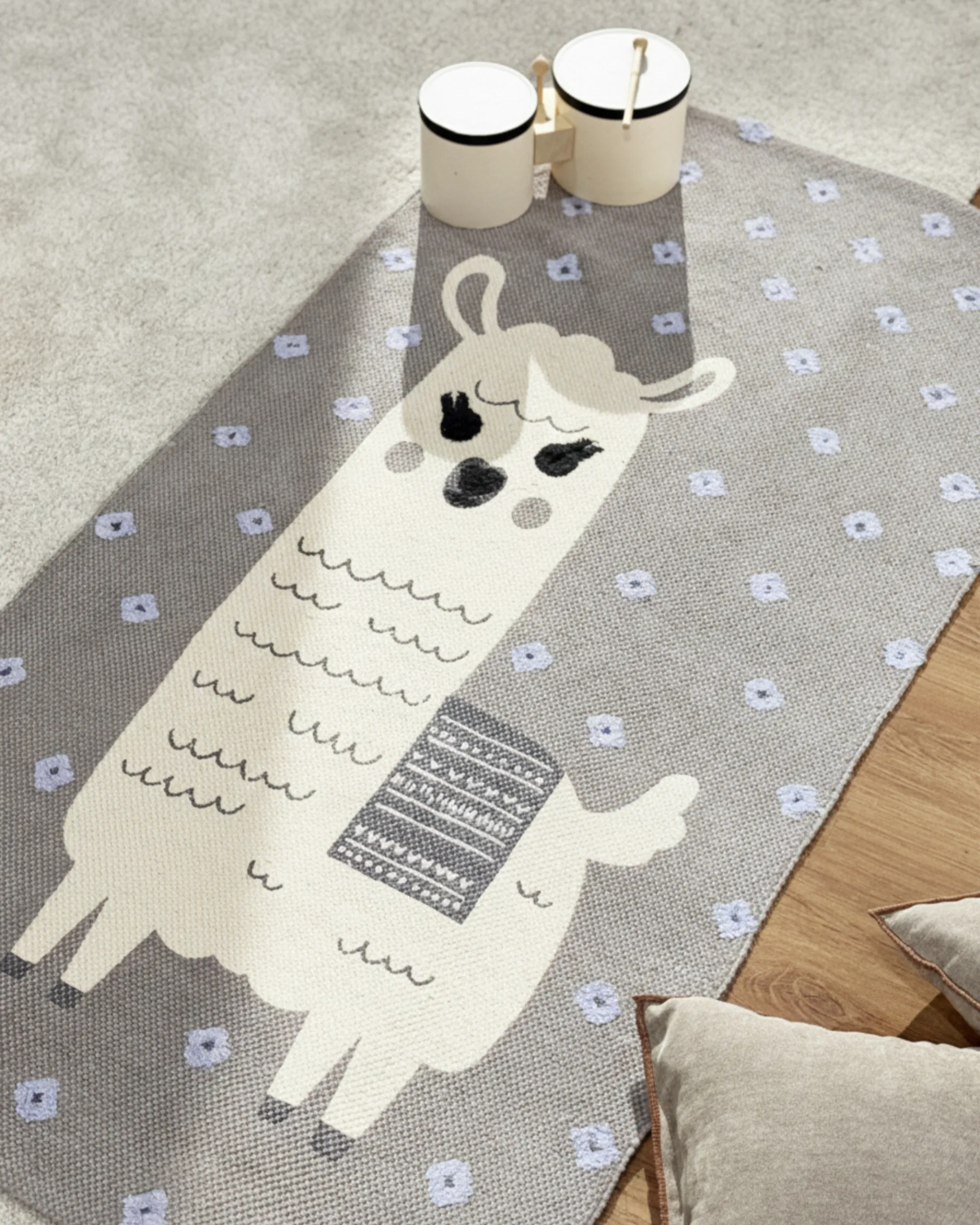 Kindervloerkleed LUBUK Bruin 80 x 150 cm Katoen