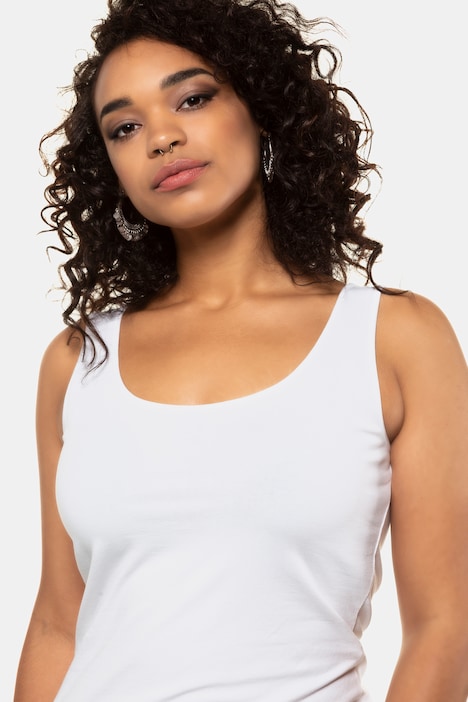 Basic-Top, weiter Ausschnitt, Stretchjersey