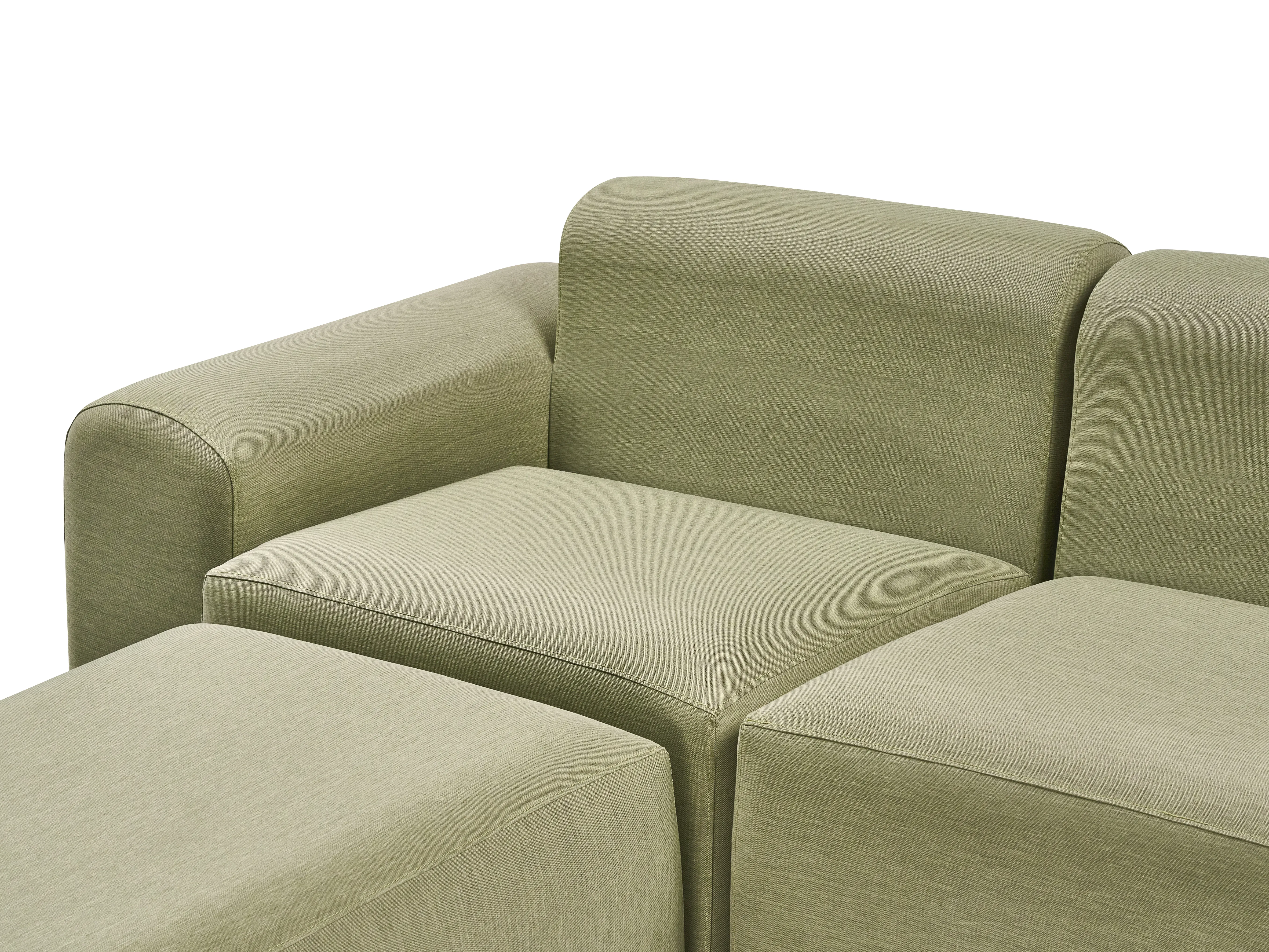 Tuin loungebank met ottomaan 7-zits BATTIFOLLO modulair Olijfgroen