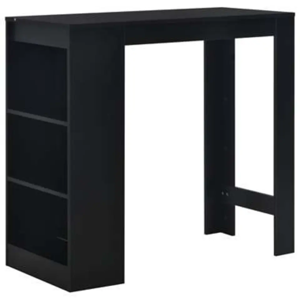 vidaXL - Bartafel - Zwart - Bewerkt hout