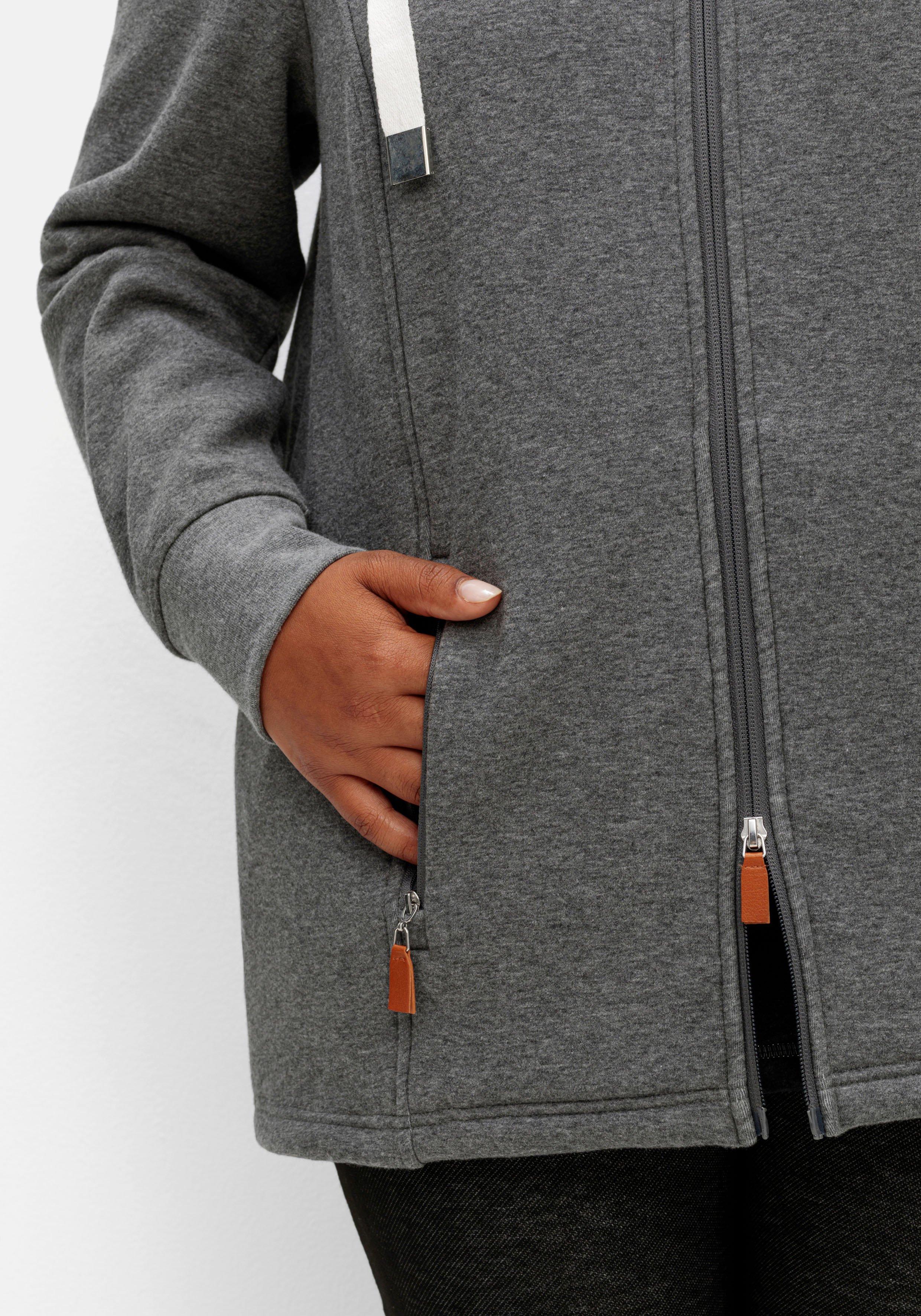 Sweatjacke mit Teddyfutter-Kapuze