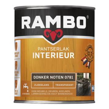 Rambo pantserlak interieur transparant zijdeglans donker noten 750 ml