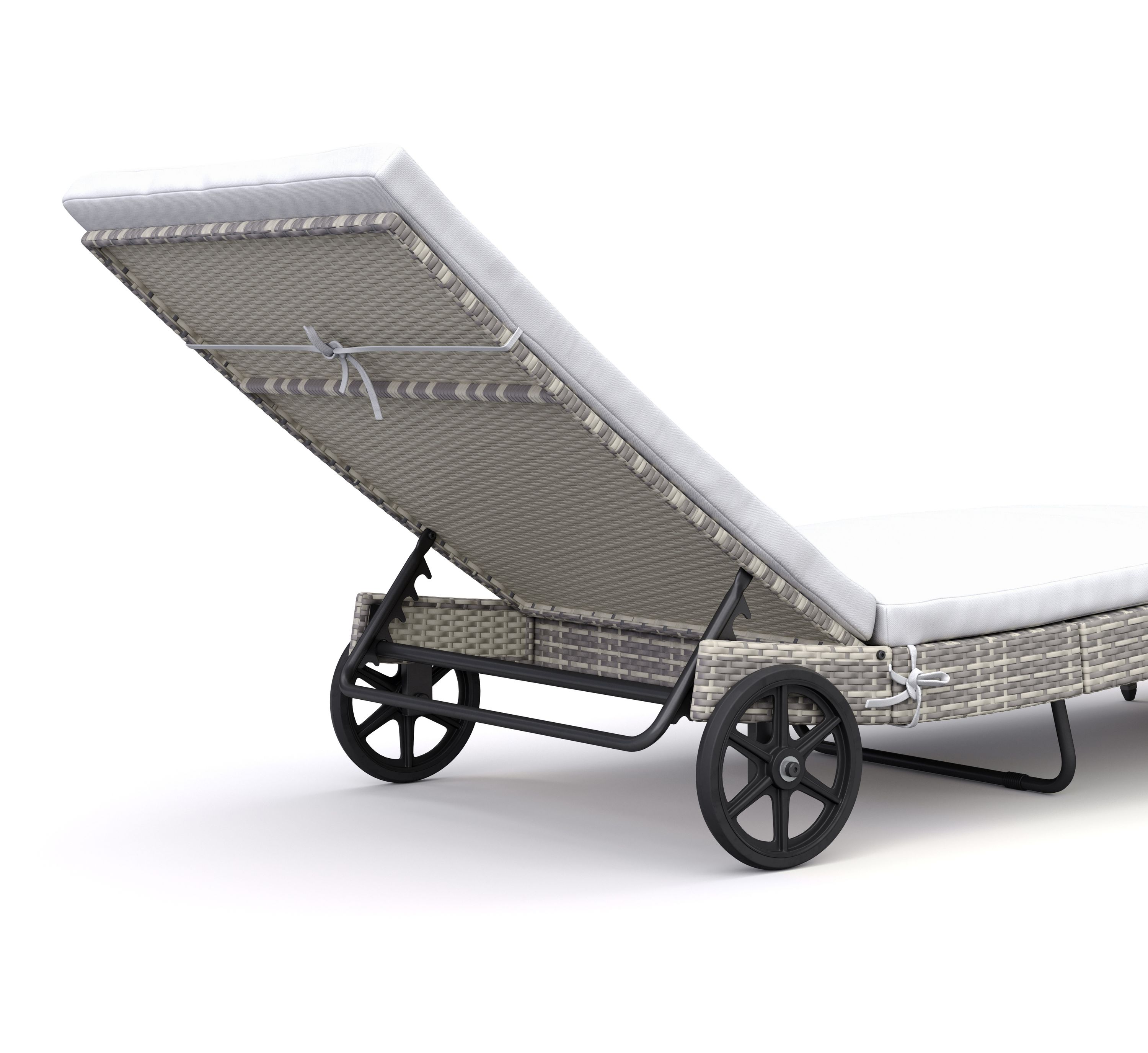 Liegestuhl Rattan LAVI grau