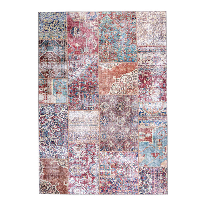 Patchwork vloerkleed - Azara Rood | Kleurrijke klassieker