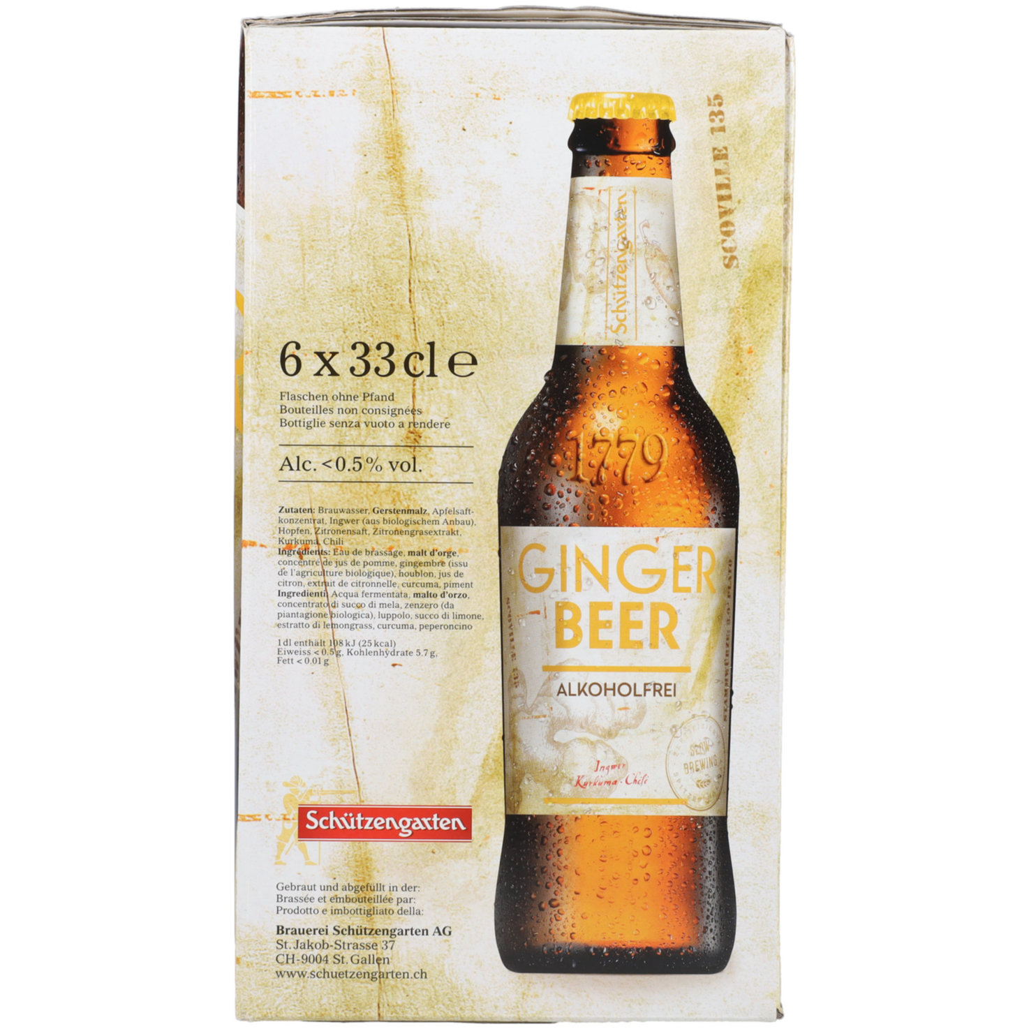 Schützengarten Ginger Beer alkoholfrei 6x33cl -198cl
