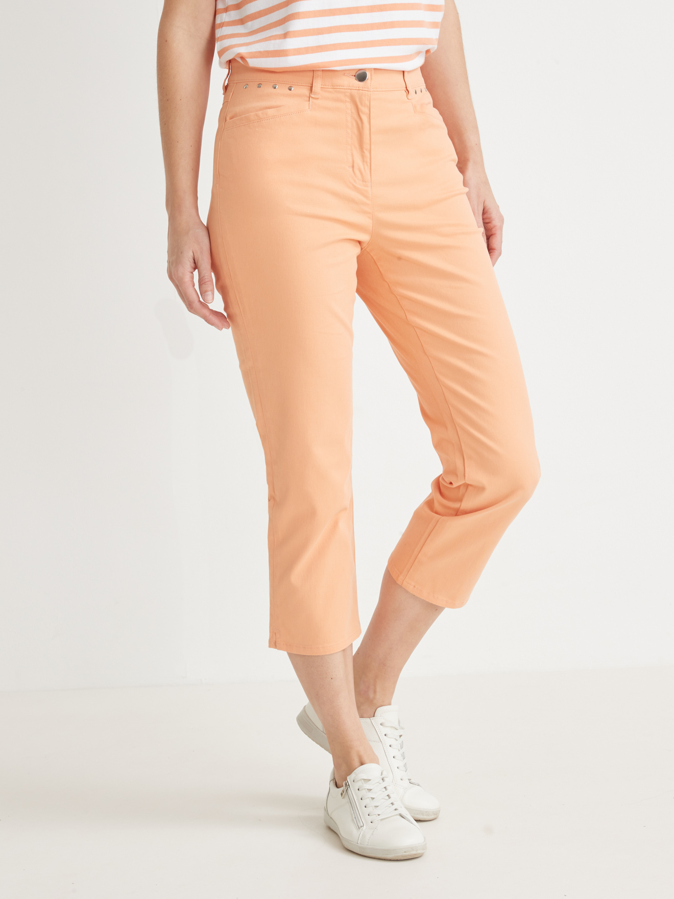 Pantalon corsaire en toile extensible