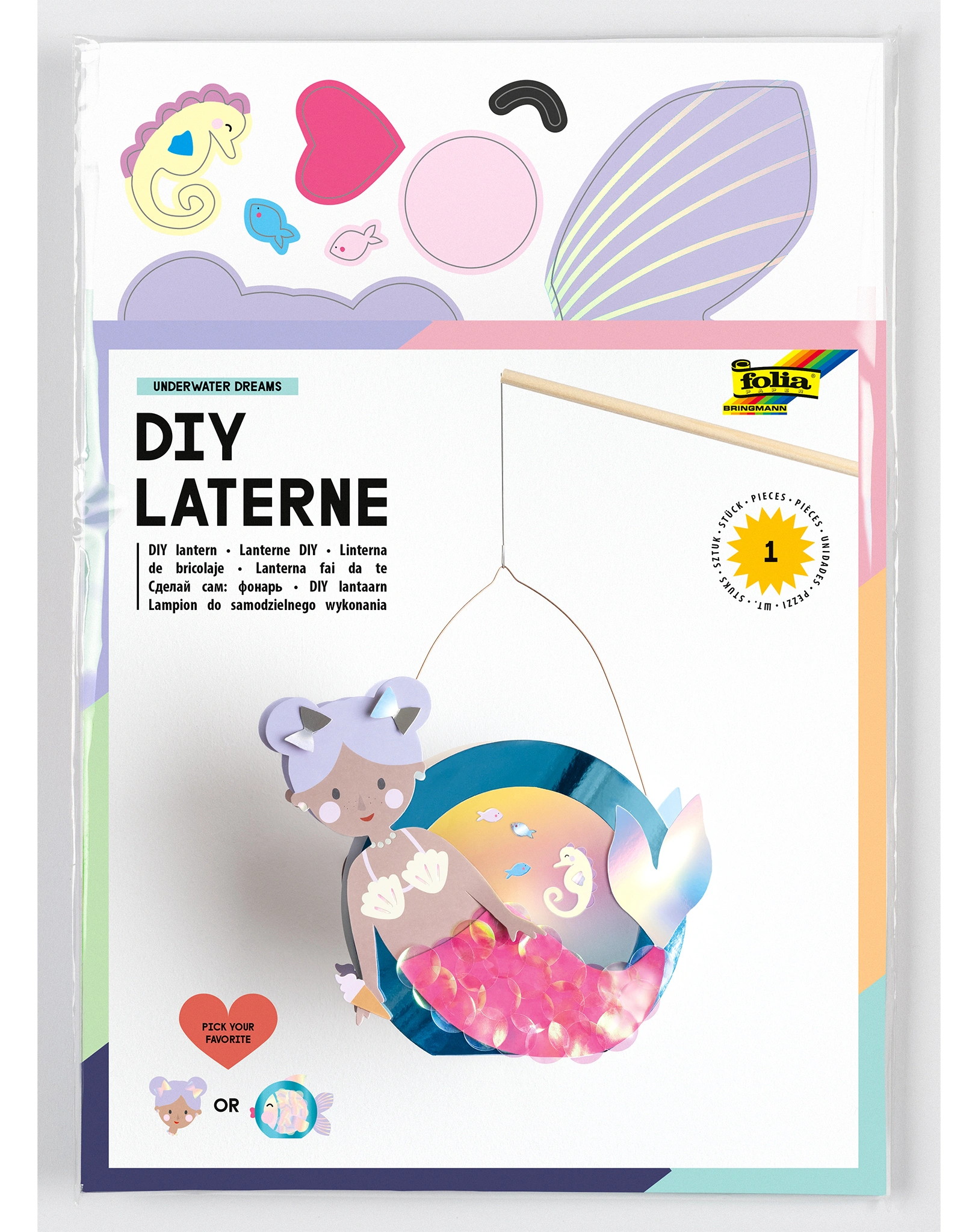 Laternen-Bastelset UNDERWATER DREAMS mehrteilig in bunt