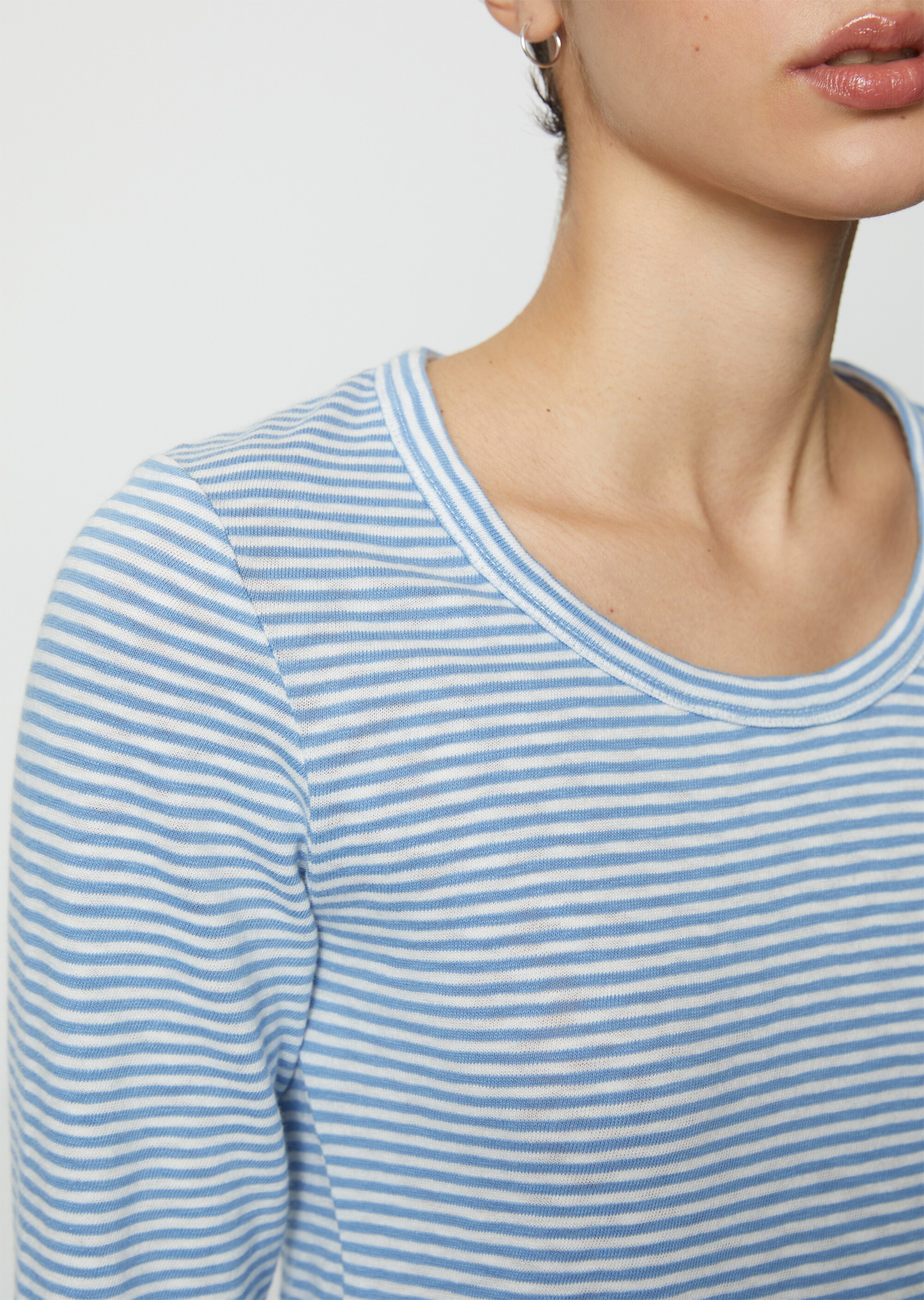 Streifen-T-Shirt slimaus Slub-Jersey