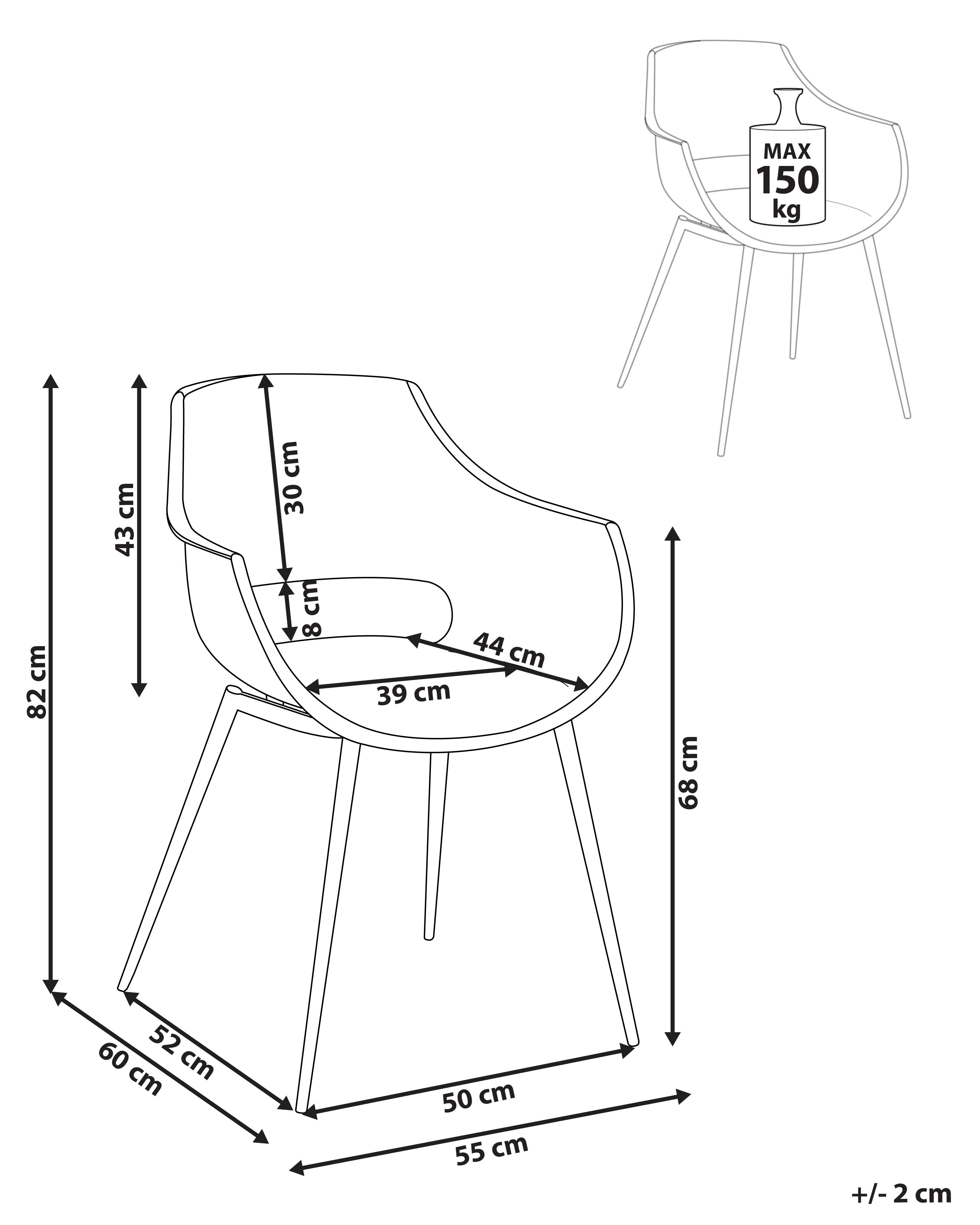 Set van 4 eetkamerstoelen MILLERS Beige