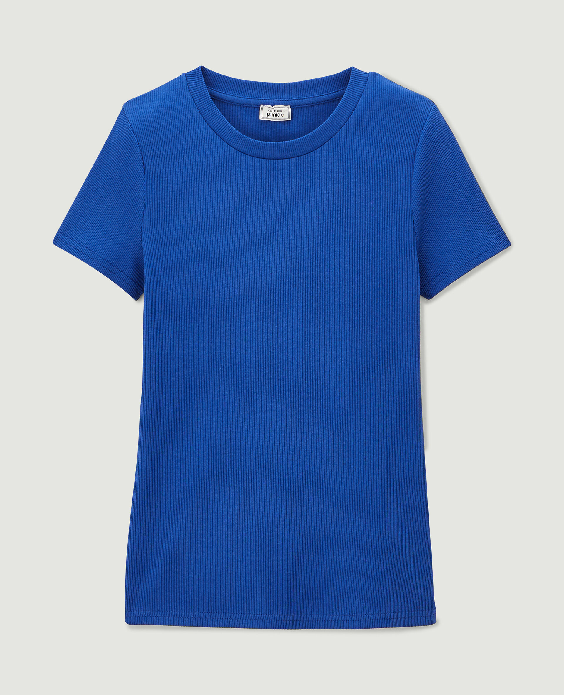 Top maille côtelée - Bleu électrique