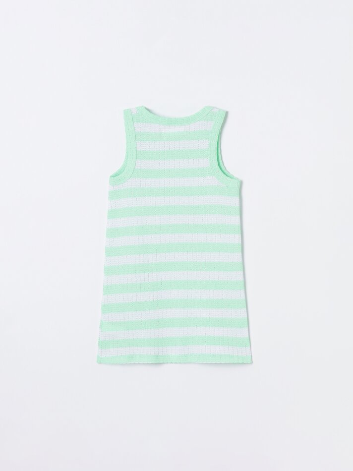 Vestido de malha com recortes brilhantes - Verde menta claro