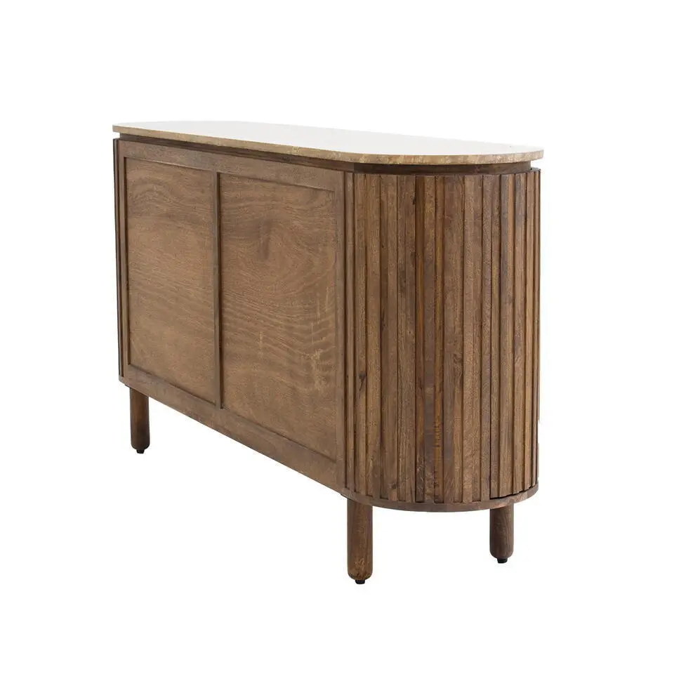 Dressoir Bruin Mangohout Travertin - 175x40x85cm - Myra