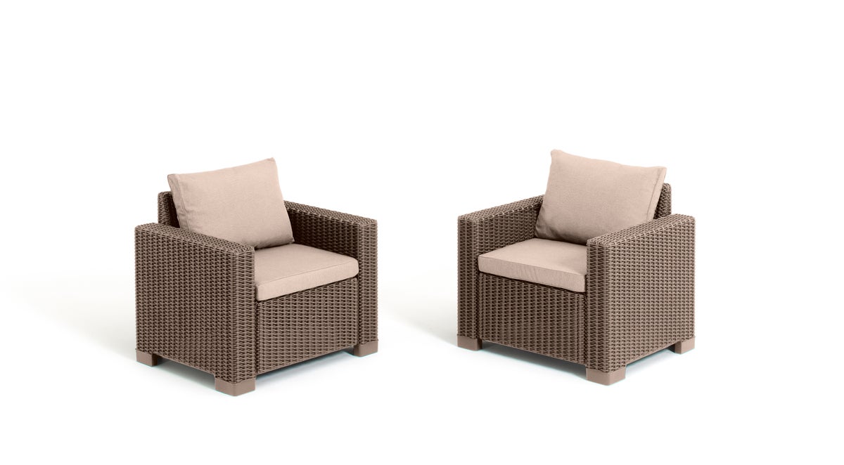 Keter California Chaise Longue Loungeset - 3/4 Personen - Cappuccino