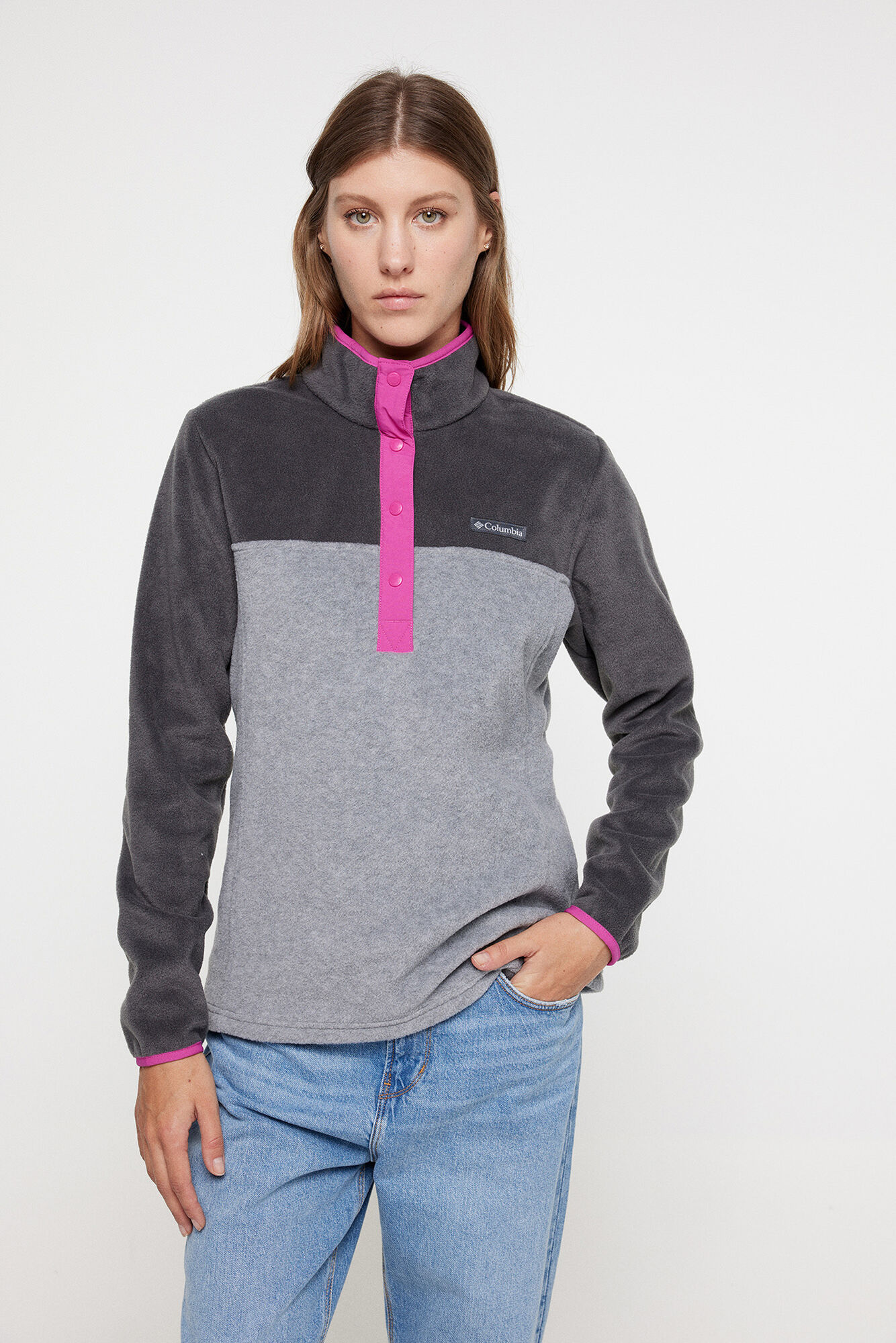 Fleece Columbia™ Benton Springs™ com fecho de pressão médio