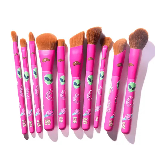 10 Piece Brush Set In Brush Bag With Brush Belt Space Cowboy