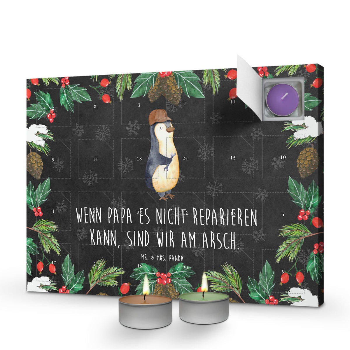 Mr. & Mrs. Panda Geurkaars Adventskalender Als papa het niet kan repareren, zitten we in de problemen - Zwart