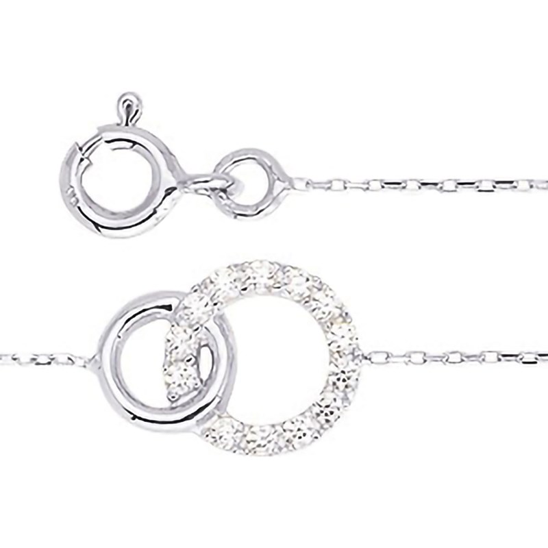 Bracelet Femme - Oxyde de zirconium - Or 18 Carats - Longueur : 18 cm