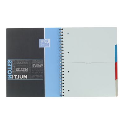 Oxford Etudiants - Cahier Multinotes A4+ (24 x 29,7 cm) - 160 pages - petits carreaux (5x5 mm) - avec 3 intercalaires repositionnables