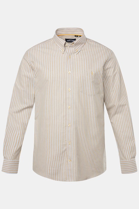 John F. Gee Streifenhemd, Langarm, Buttondown-Kragen, Comfort Fit, bis 8 XL