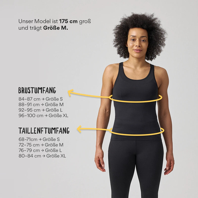 Racerback Tank Top aus recyceltem Polyamid Schwarz