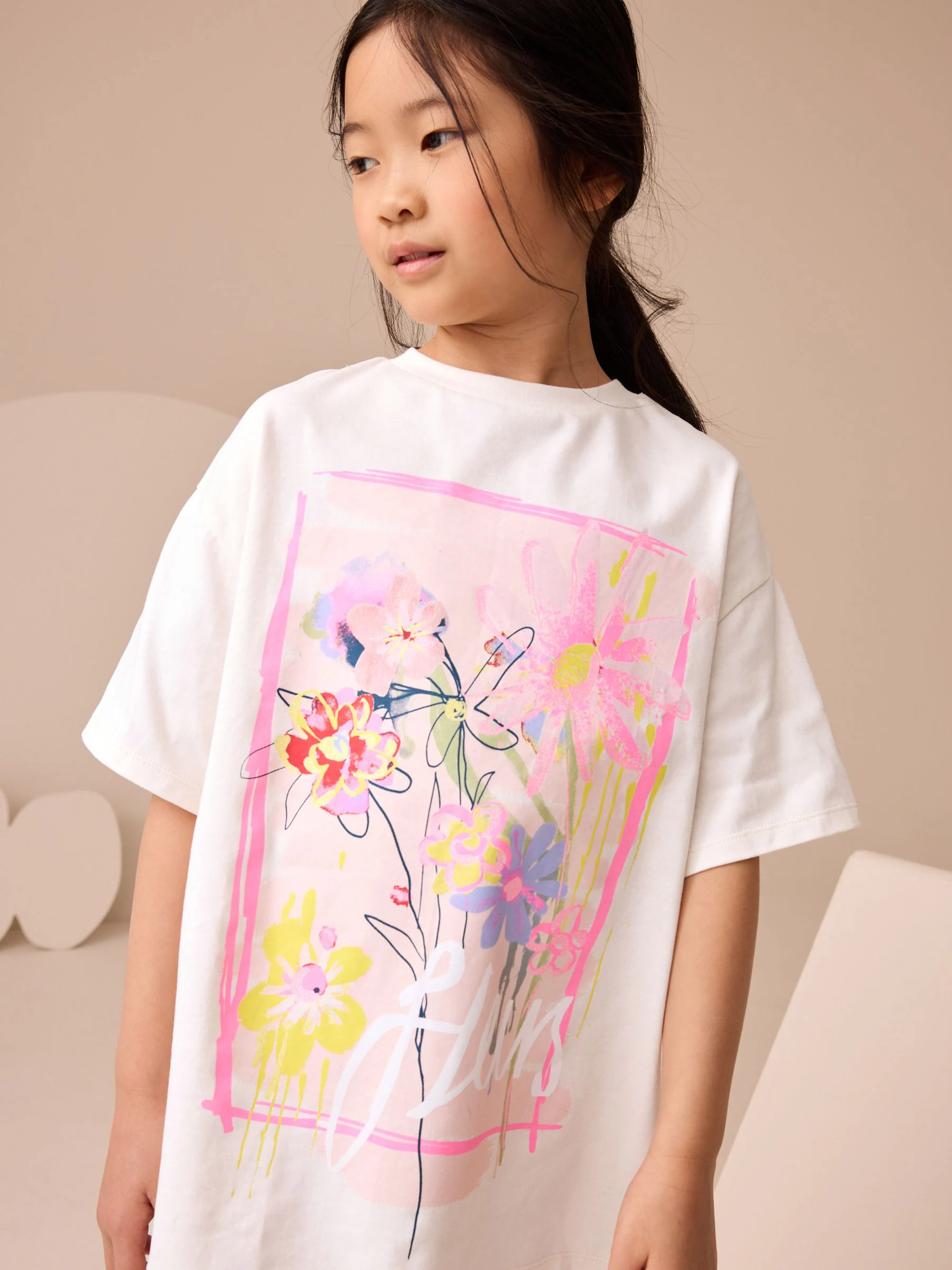 Bloemenpailletten - Set van T-shirt en legging (3-16 jr)