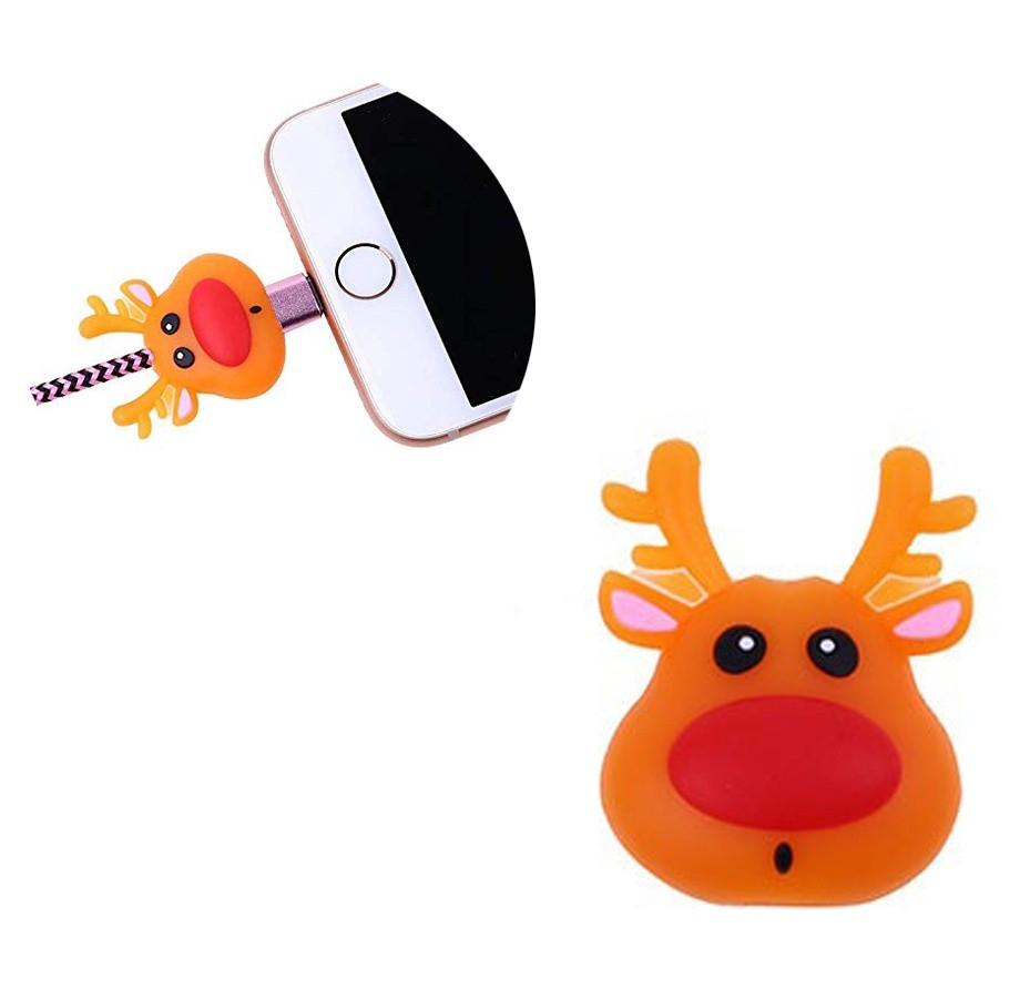 (3er Set) USB C / Lightning Kabel Bruchschutz / Halter / Kabelbeisser Weihnachtsmann / Weihnachtsbaum / Rentier