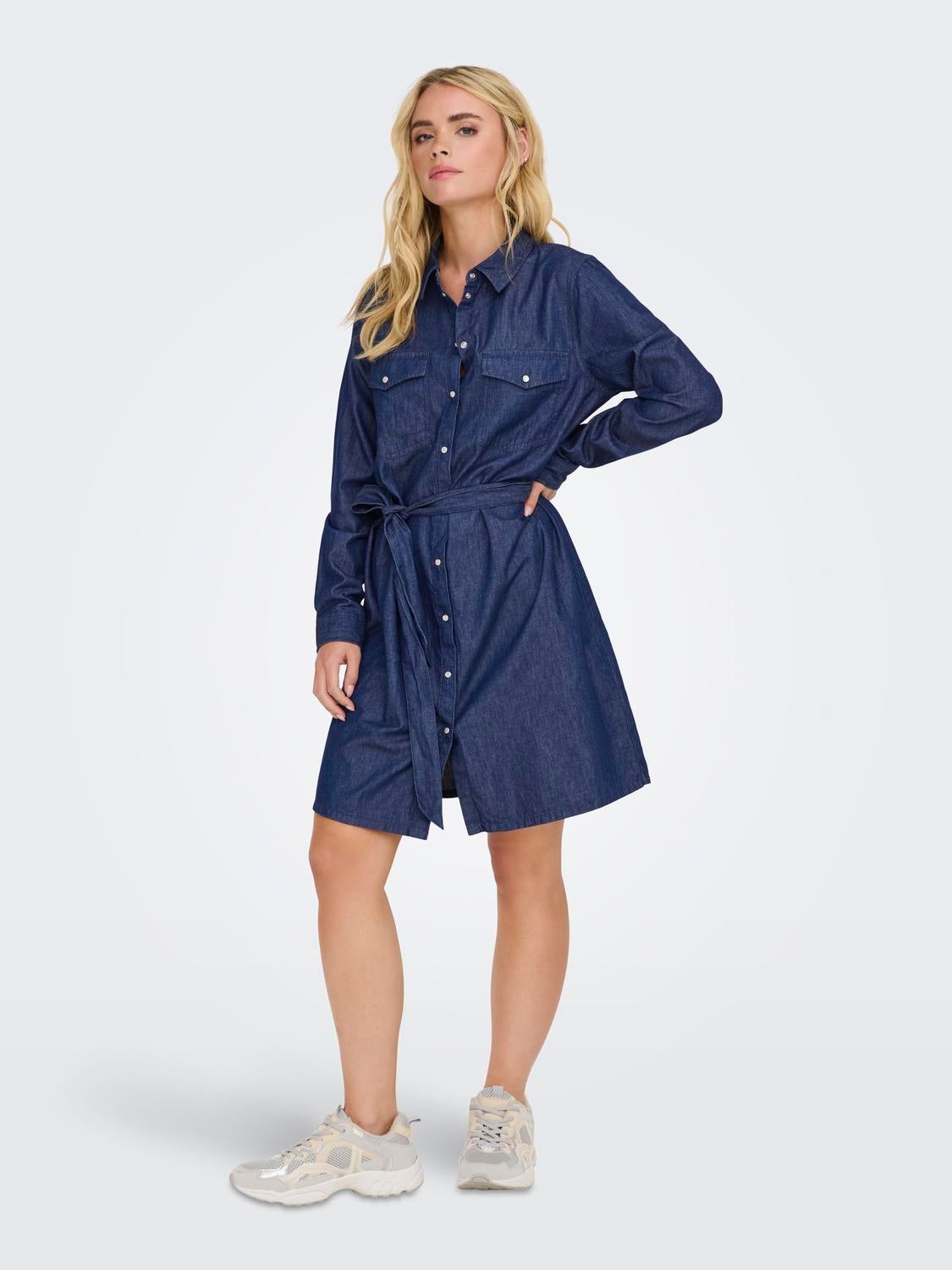 JDYKAI Kurzes Kleid Medium Blue Denim