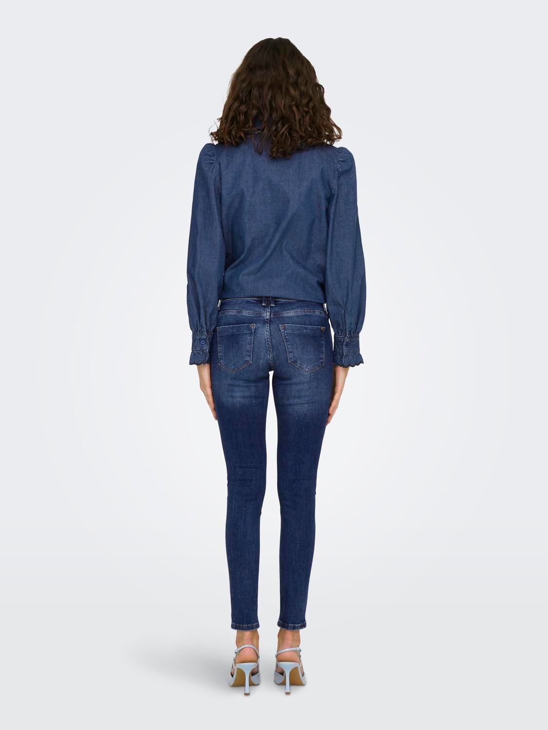 ONLSHAPE Mittlere Taille Skinny Fit Jeans Dark Blue Denim