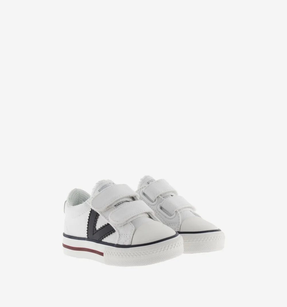 TRIBU SNEAKER TOILE Baskets sport en toile pour enfant logo BLANCO