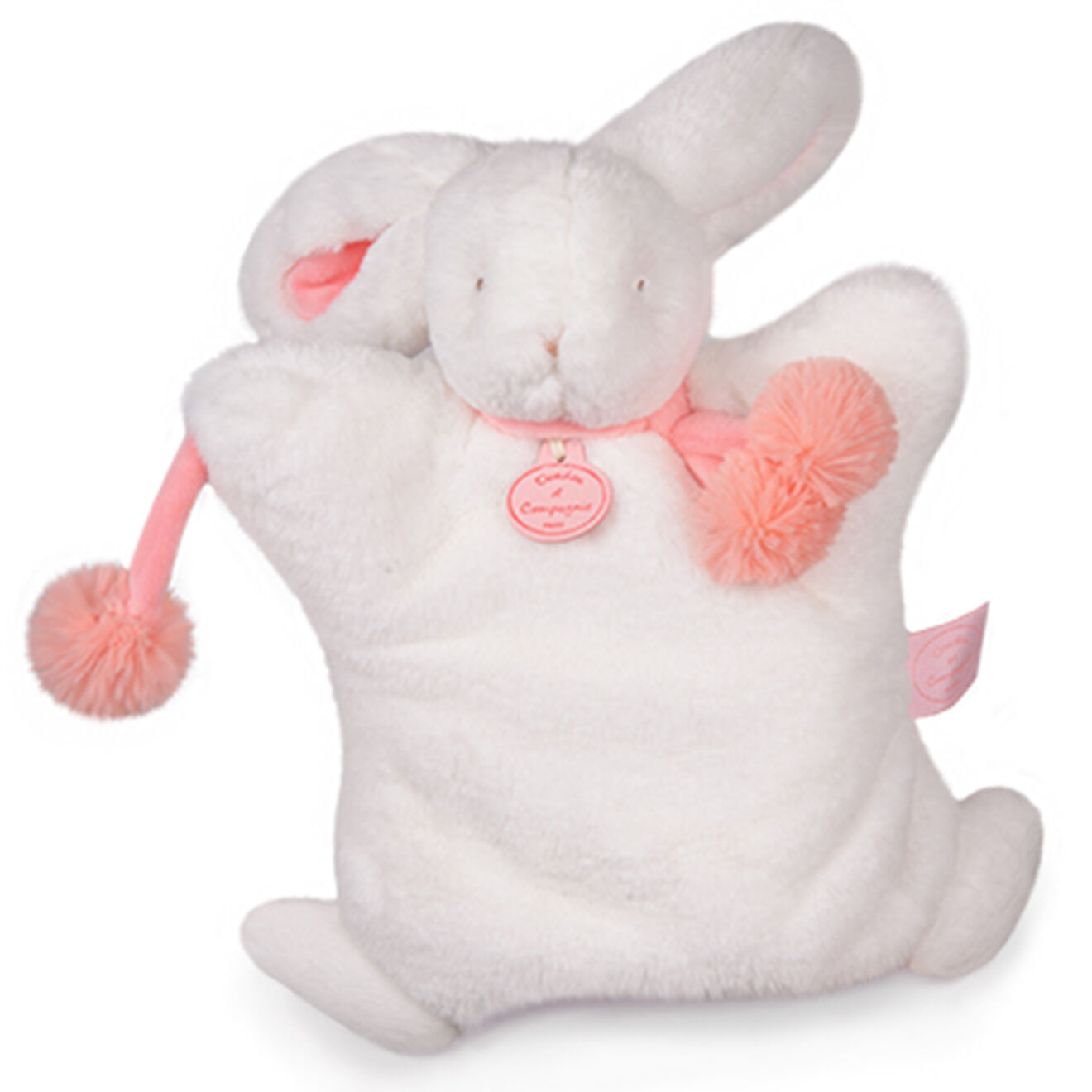 Doudou et Compagnie Marionnette Lapin Pompon (modèle aléatoire) - 25x5 cm
