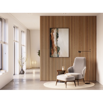 Kleurstaal lattenwand Decowall Advanced brons eiken 18x30 cm