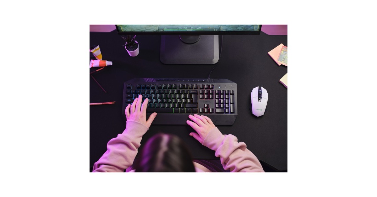 TrustGXT 110 Felox verlichte draadloze gaming muis  (Wit, RGB | 800 - 4800 dpi)
