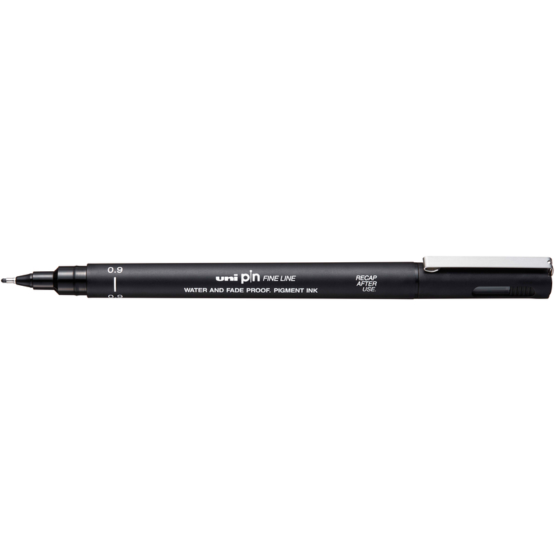 Uni-Ball Fineliner Pin, 0.9 mm, schwarz