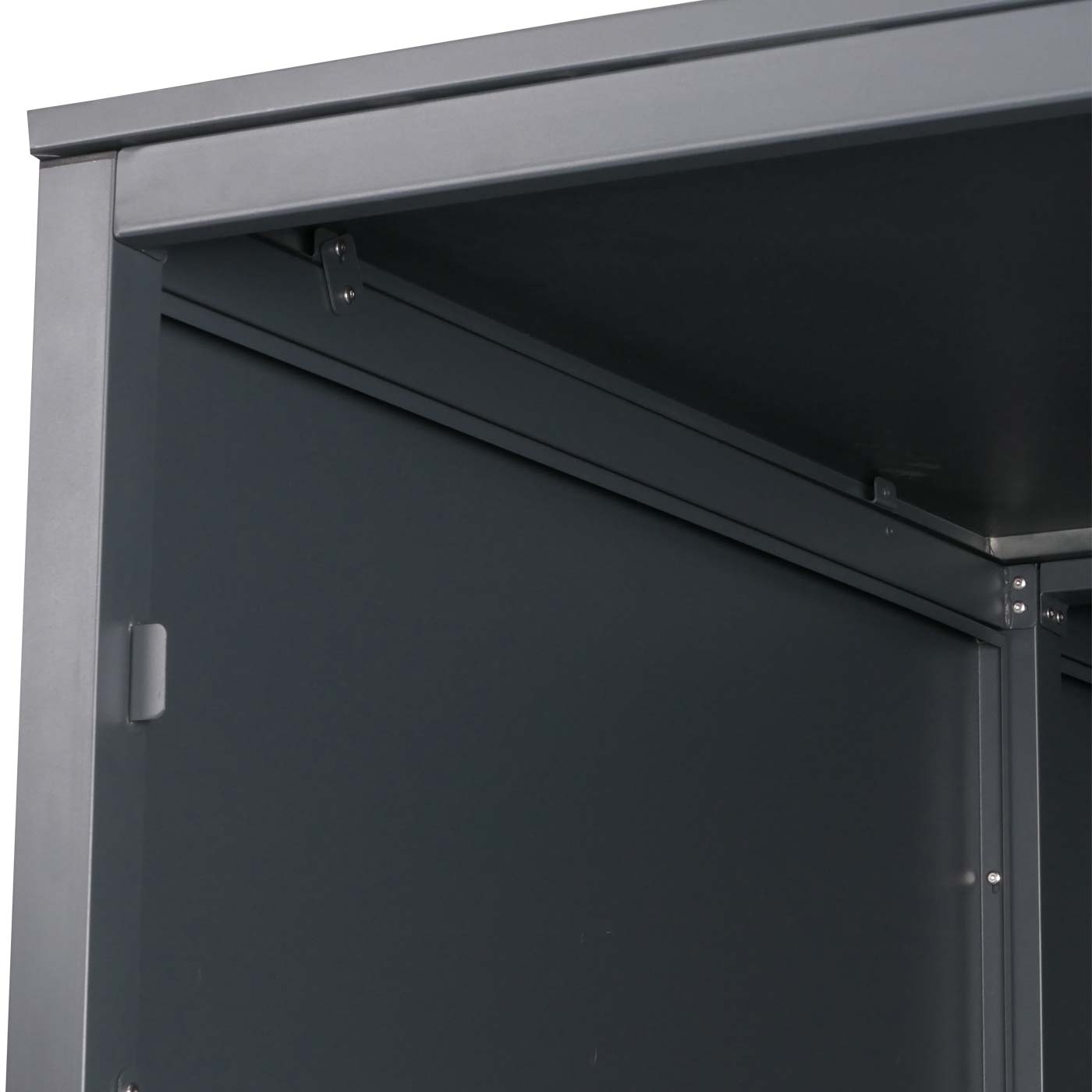 2er-Fahrradgarage MCW-L56c, Gerätehaus Fahrradbox mit Ablage, abschließbar Metall 160x113x209cm ~ anthrazit