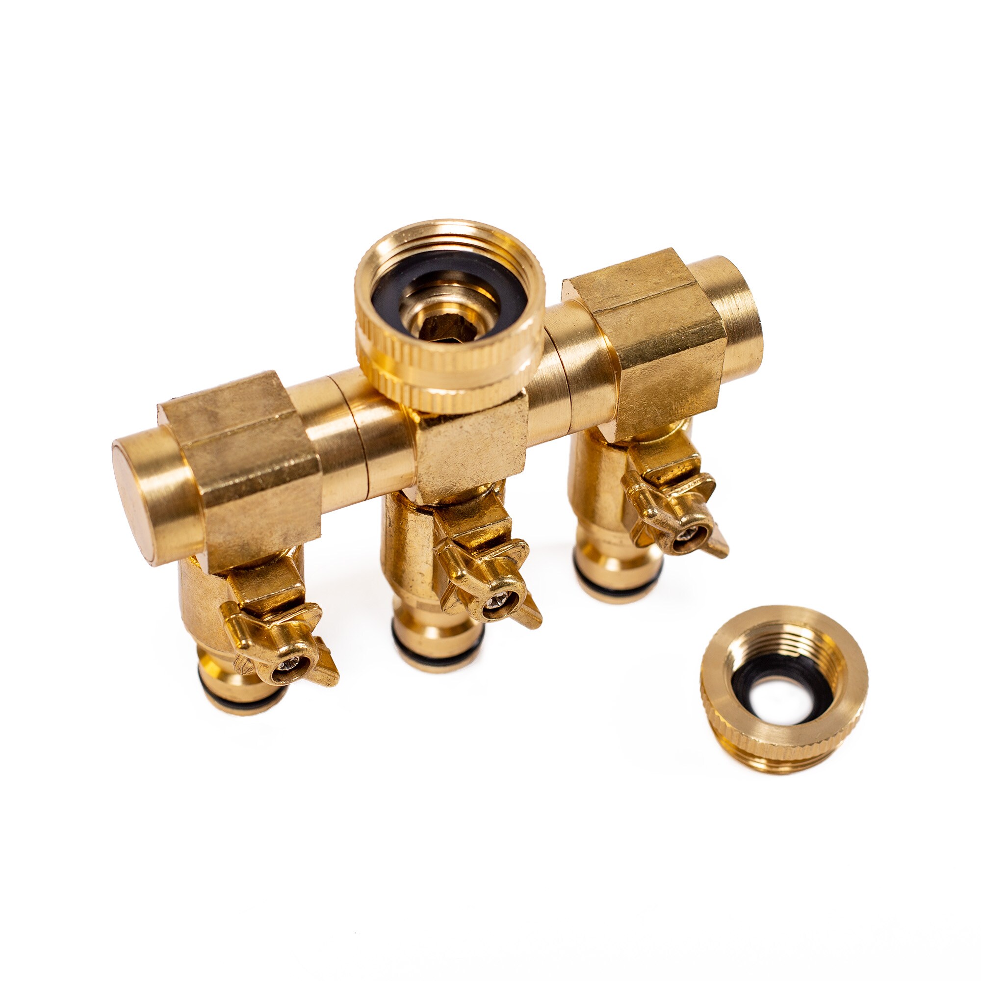 UPP Wasserverteiler 3 Wege für 1/2' + 3/4' / Wasserhahnanschluss /Wasserhahnstecker
